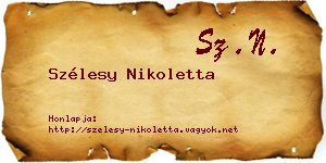 Szélesy Nikoletta névjegykártya
