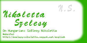 nikoletta szelesy business card